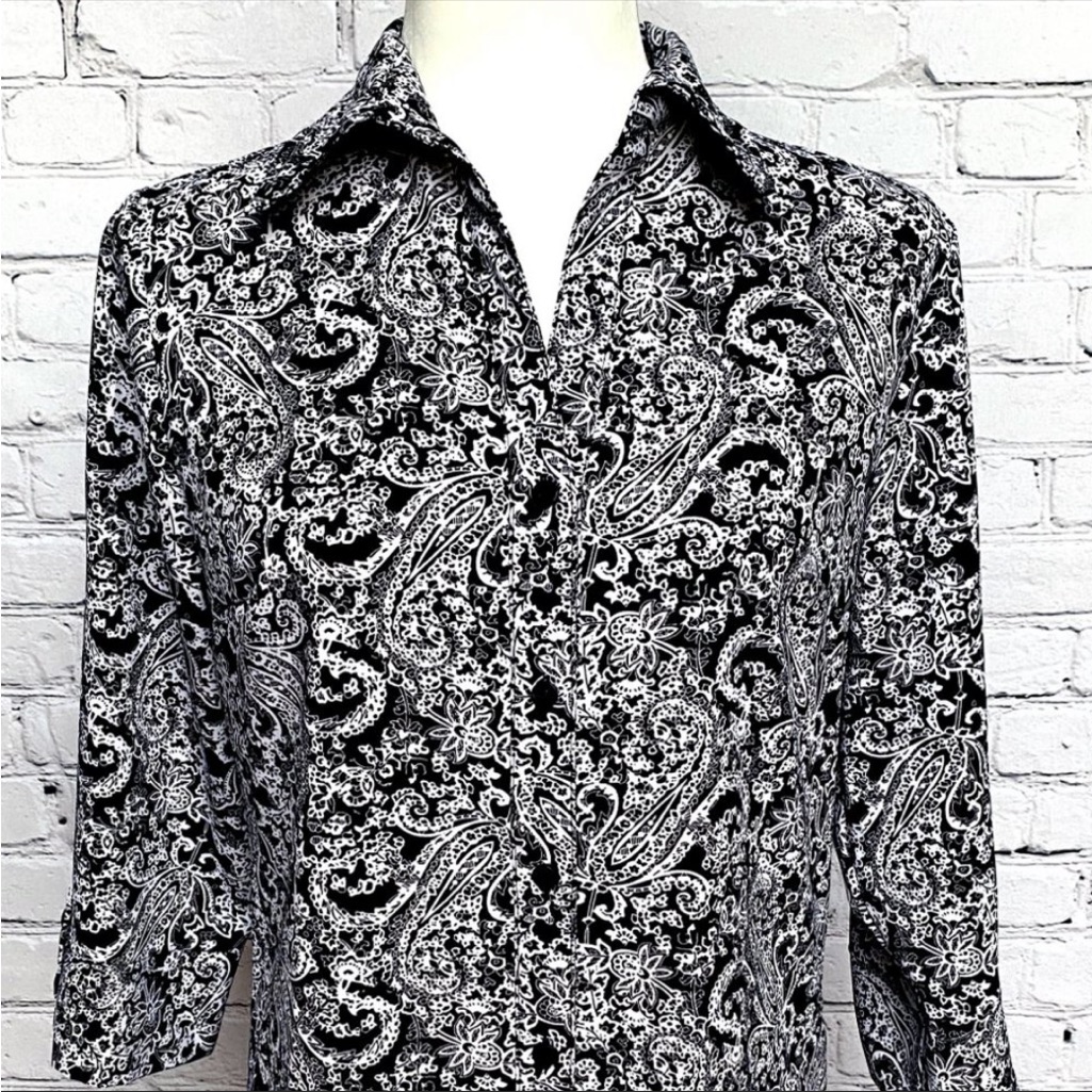 Croft & Barrow Paisley Shirt In Black, Sp